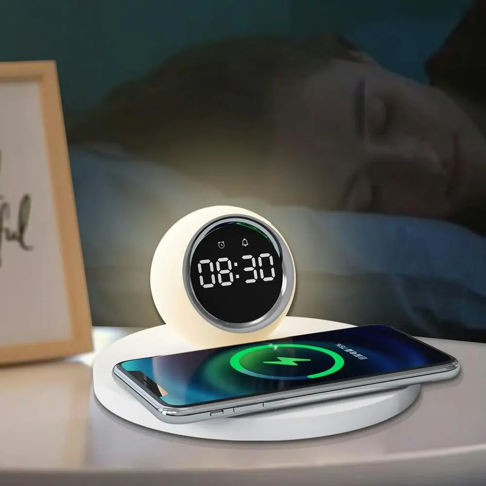 Multifunctional Digital Clock Alarm Clock Wireless Charging Night Light - Electronics