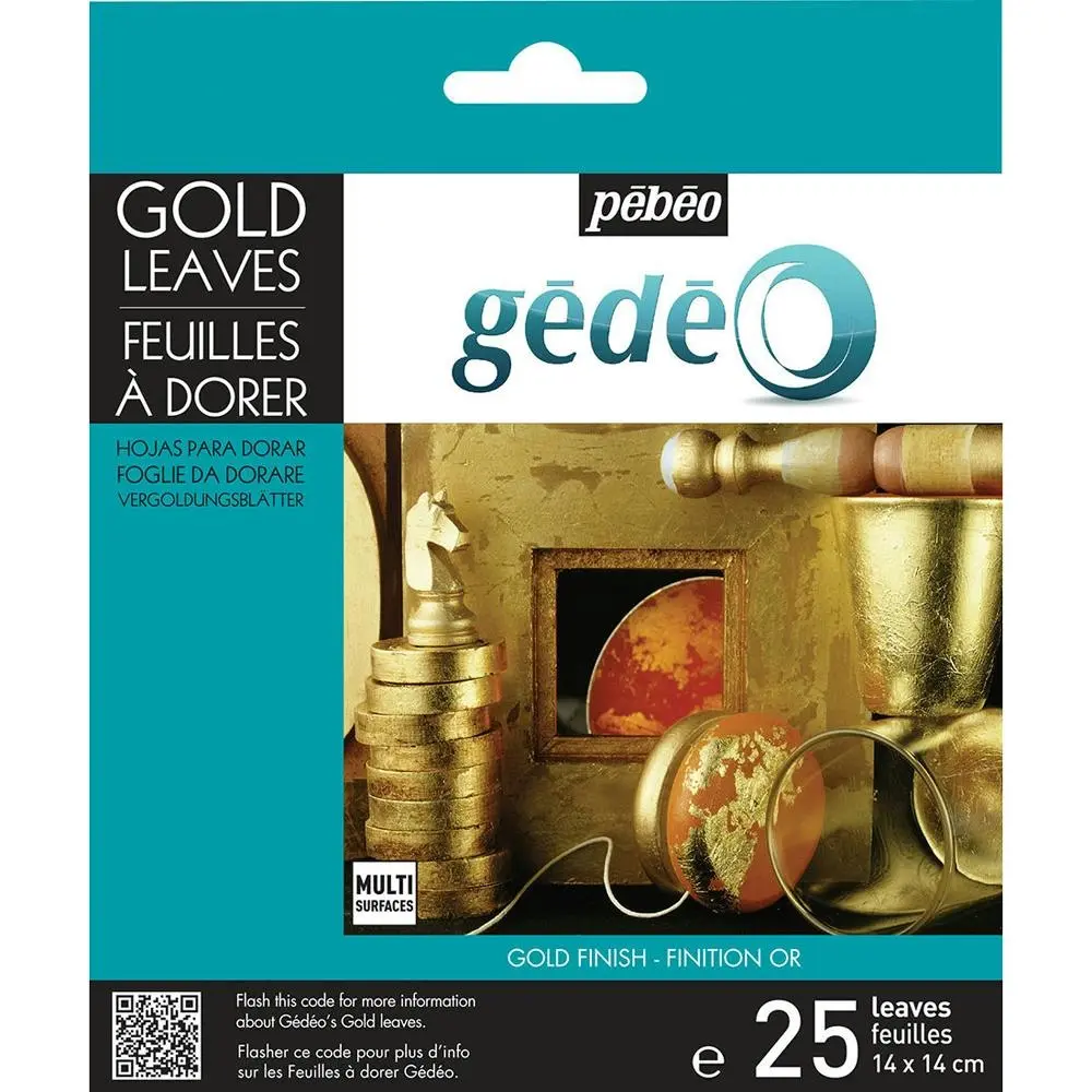 25pc Pebeo Gedeo Gilding Leaves Gold Art And Craft Scapbook Painting Set - Hobbies