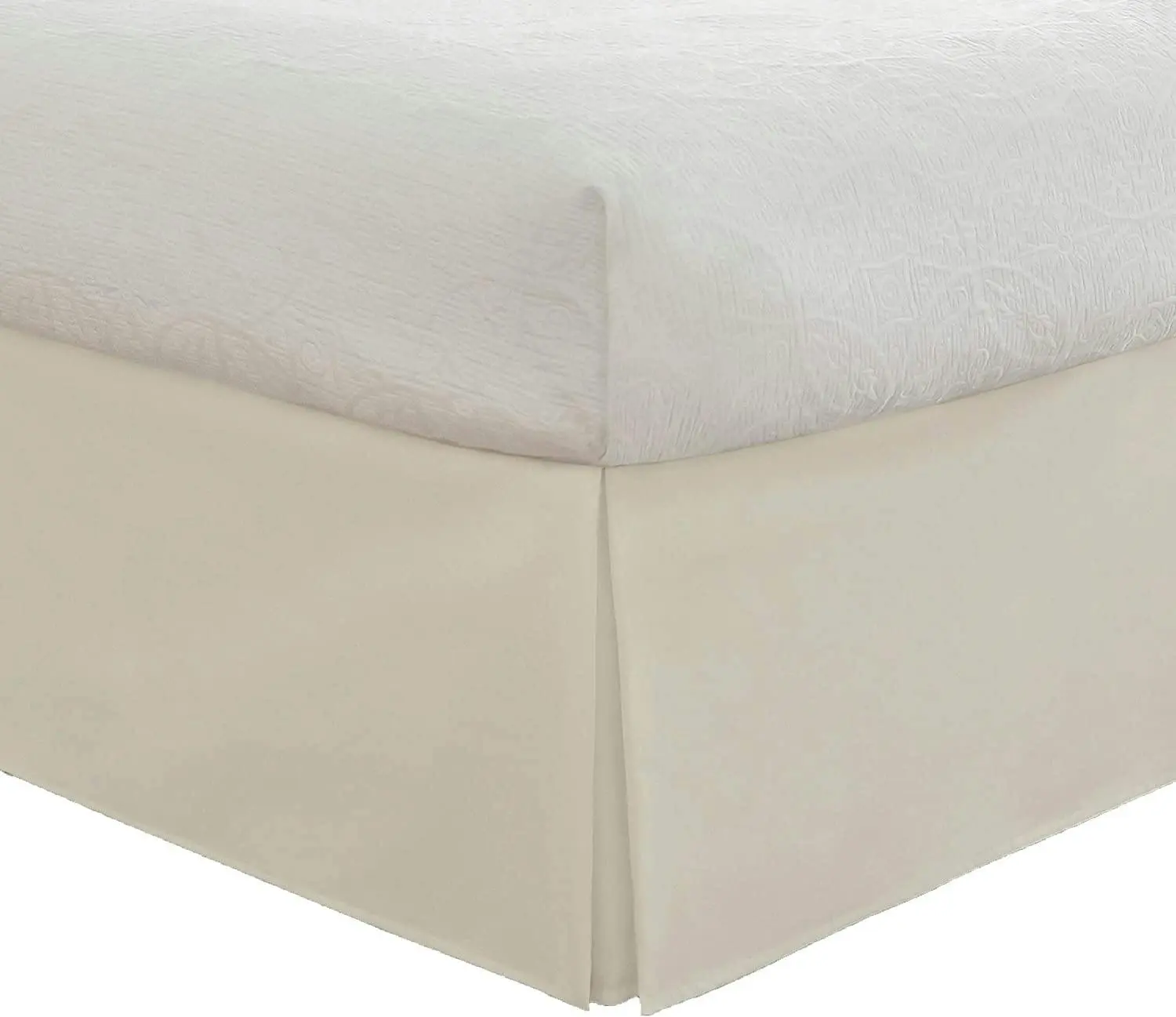 Bedding Tailored Bed Skirt, 36 cm Drop Pleated Styling Queen Ivory - Baby