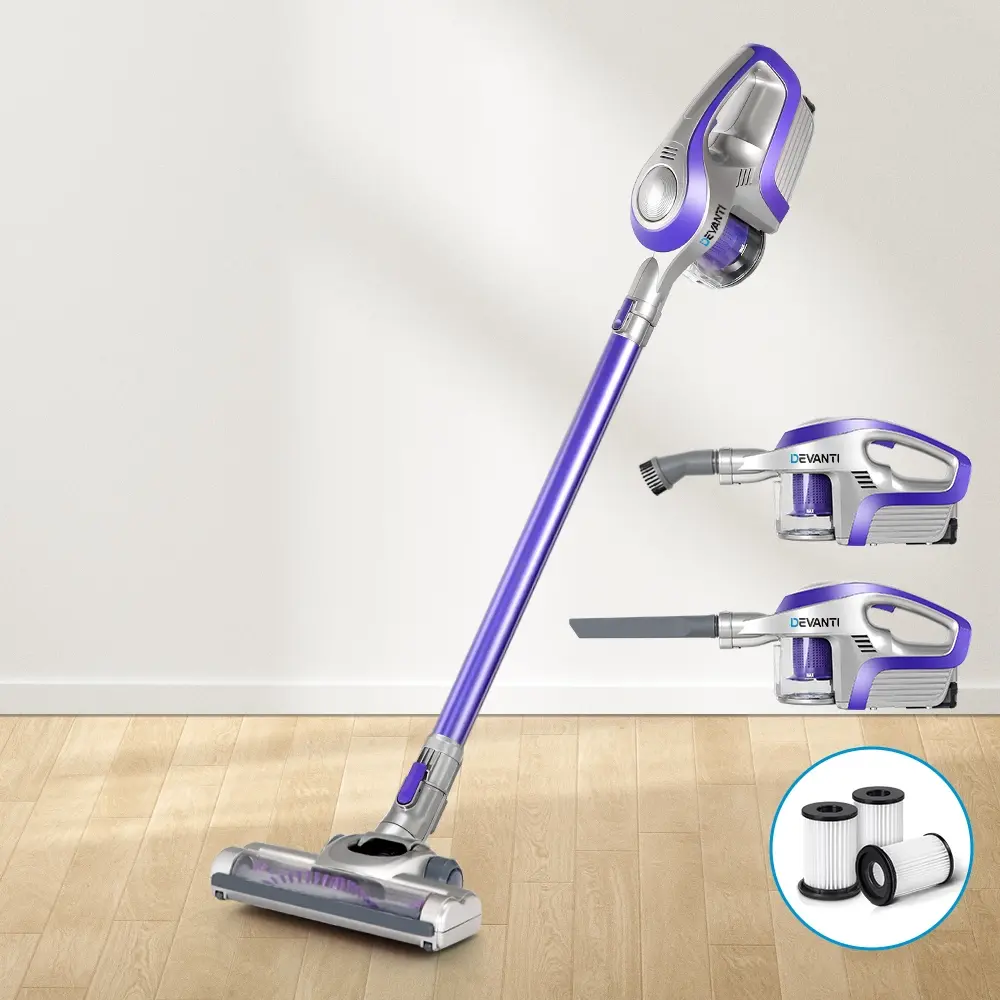 Devanti Stick Vacuum Cleaner Cordless HEPA Filter Purple 150W - Up to 65% off Vacuums and Robot Vacuums