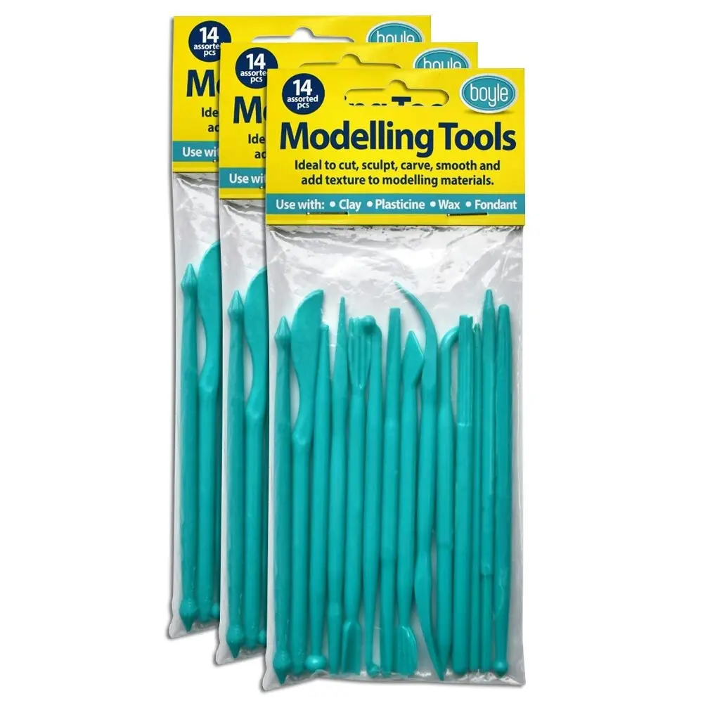 3x 14pc Boyle Scalping/Cutting/Carving Arts/Craft Modelling Tools For Clay/Wax - Hobbies
