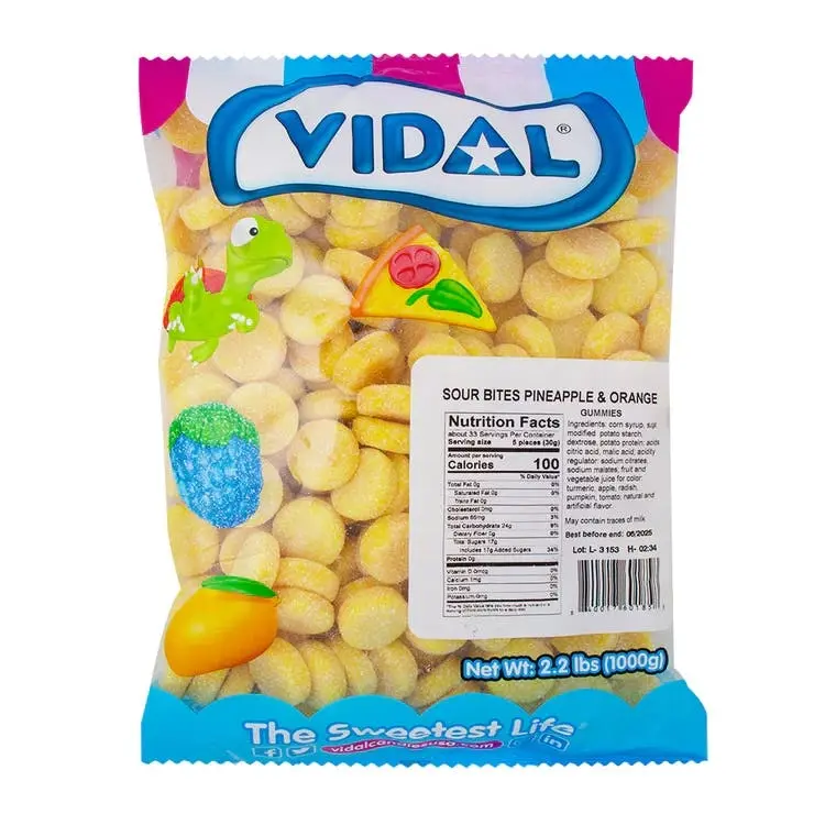 VIDAL SOUR BITES PINEAPPLE & ORANGE 1KG - Groceries