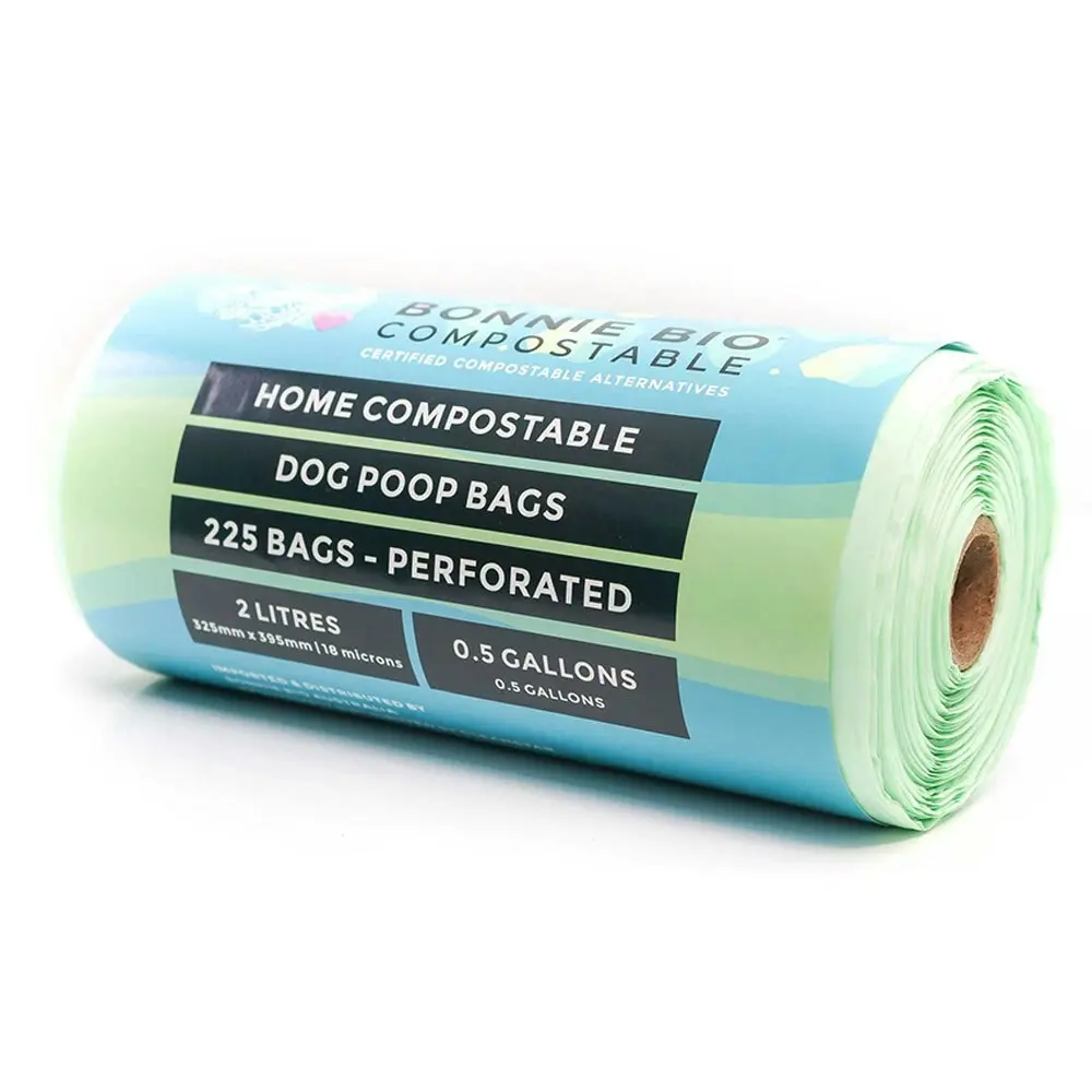 225PK Bonnie Bio Compostable 2L Dog Poop/Poo/Waste Clean Up Bags Green Eco - Pets