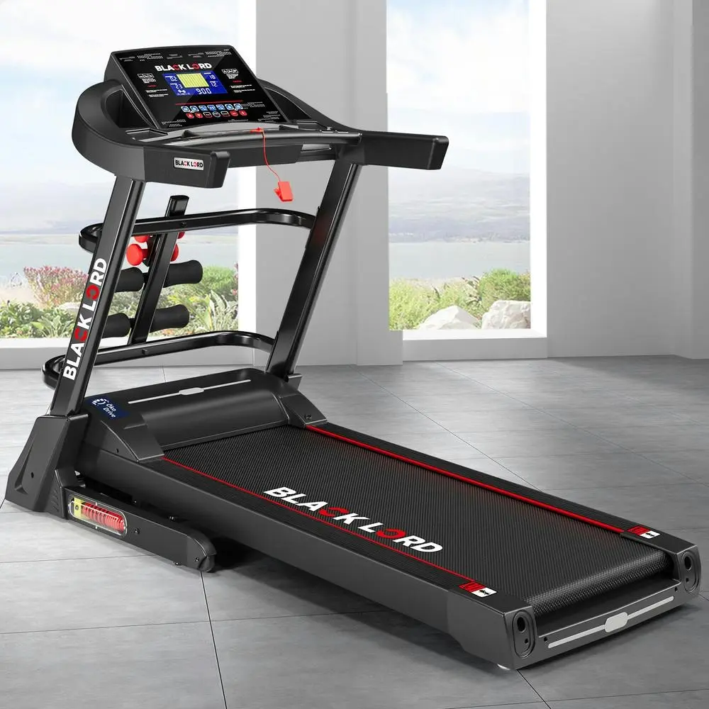 Black Lord Treadmill Electric Auto Incline Home Gym Exercise Machine 480MM - Shred Sale - Up to $400 off
