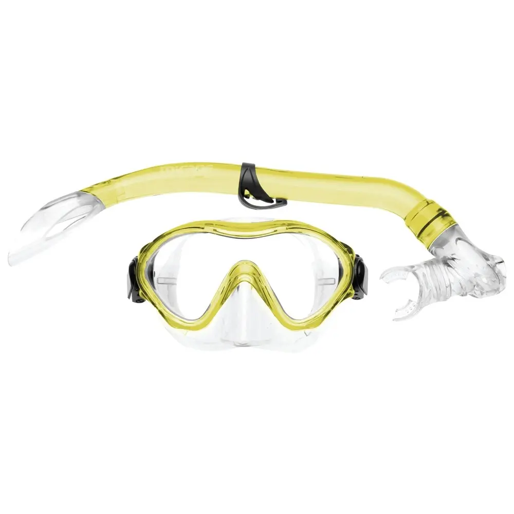2pc Mirage Goby Kids Junior Swimming/Beach Silitex Mask/Glass Snorkel Set Yellow - Sports & Outdoor