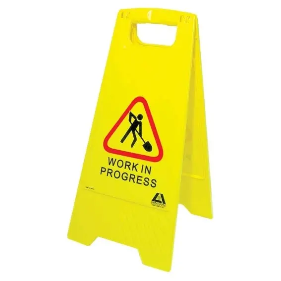 A Frame Sign Work in Progress 33 Width x 66 Height cm 33cm Spread Polypropylene - Health