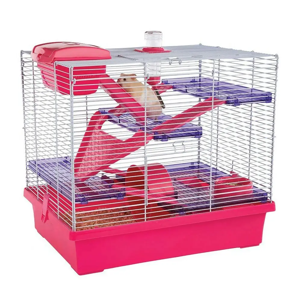 Rosewood Pico 50x45cm Small Pet Transport Travel Cage Hamster Carrier XL Pink - Pets