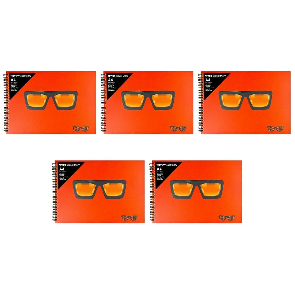 5x Geek Visual Diary Thick Glasses A4 Home School Stationary Drawing/Design - Office