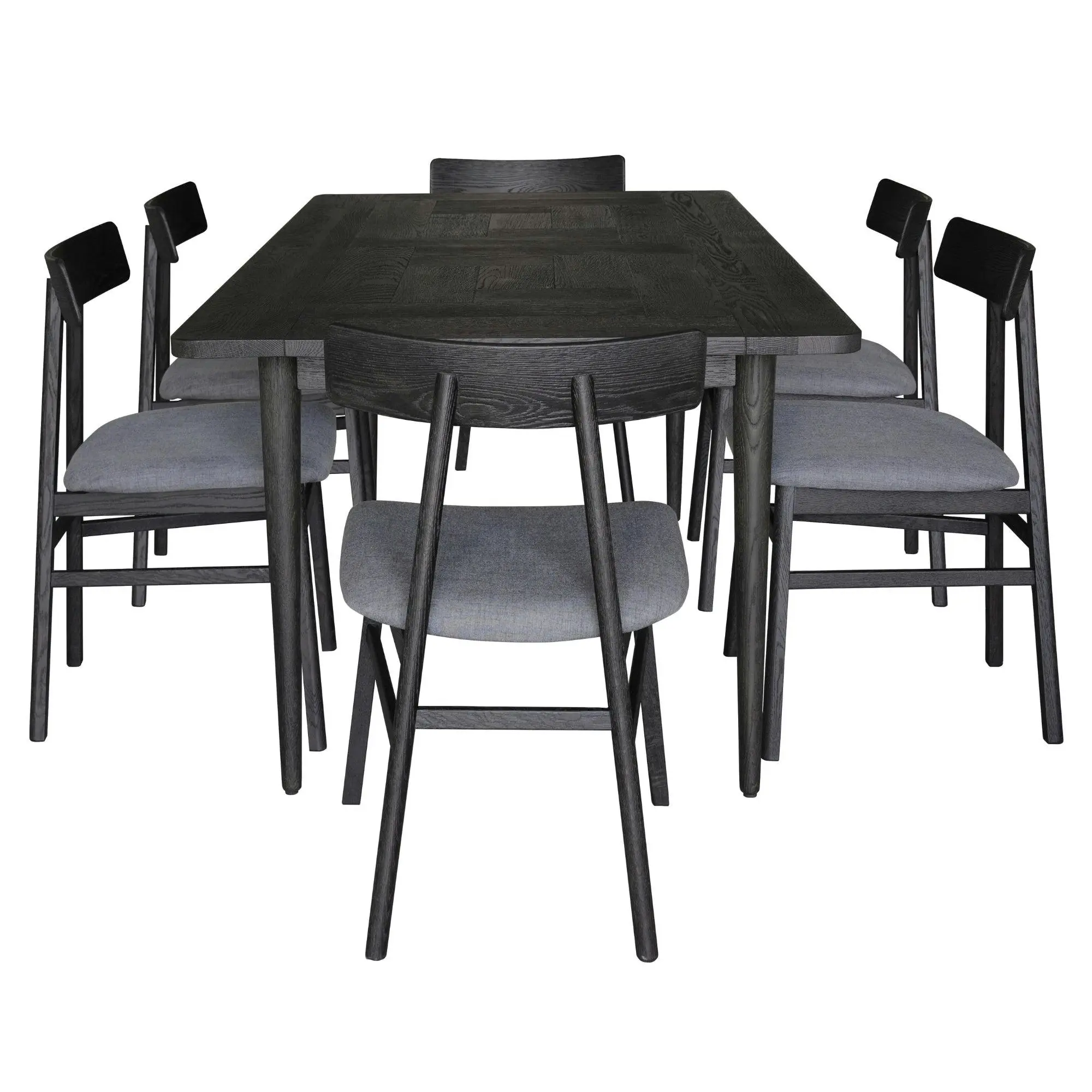 Claire 7pc Dining Table Fabric Seat Chair Set - Furniture