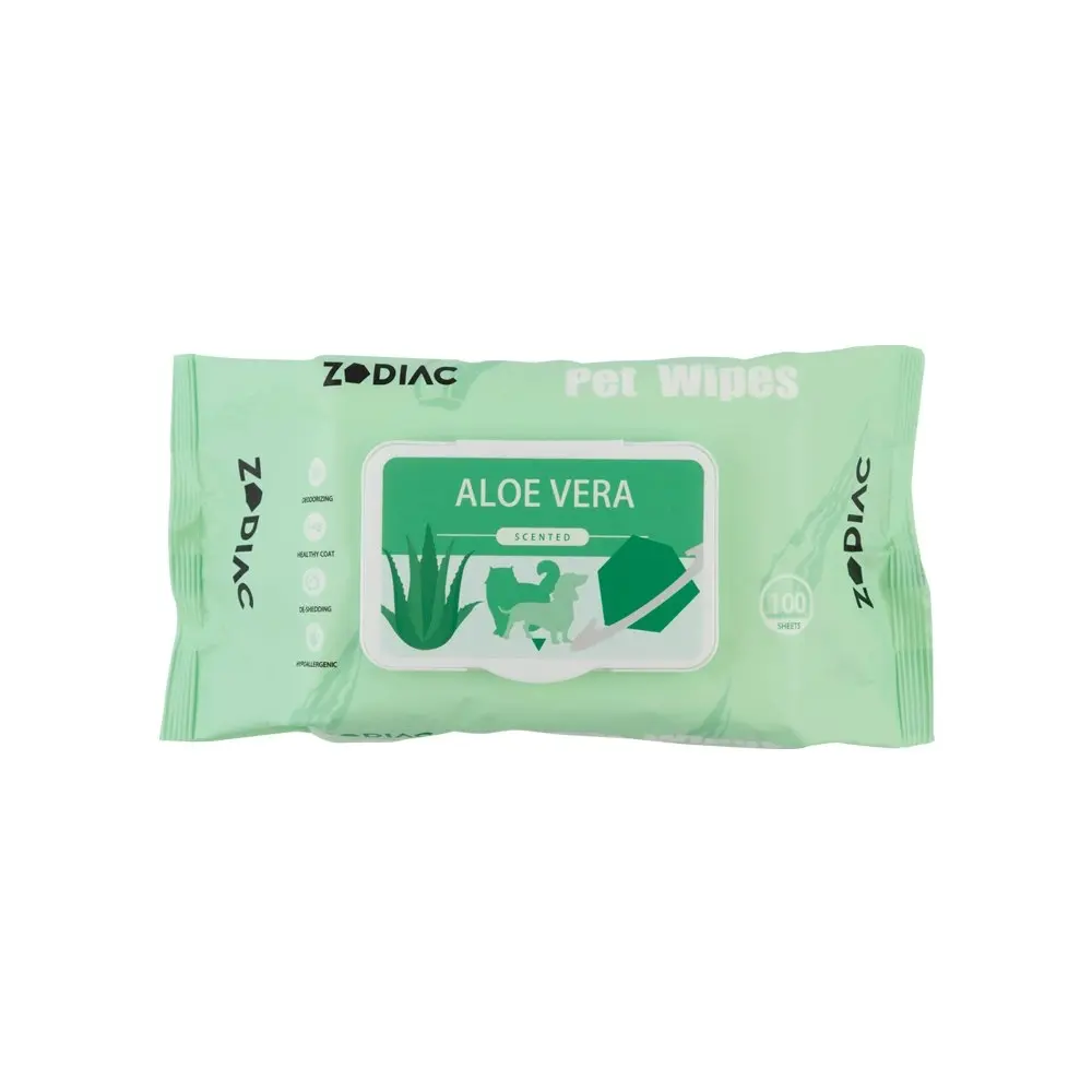 100pc Zodiac Aloe Vera Scented Grooming/Cleaning Pet Dog/Cat Antibacterial Wipes - Pets