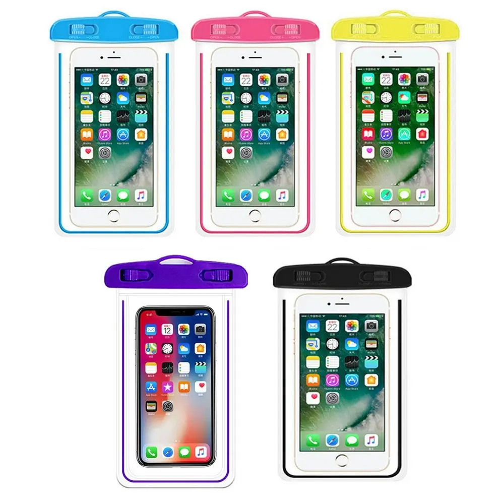 5 Pack Universal Waterproof phone bag Dry Bag With Luminous Ornament - Electronics