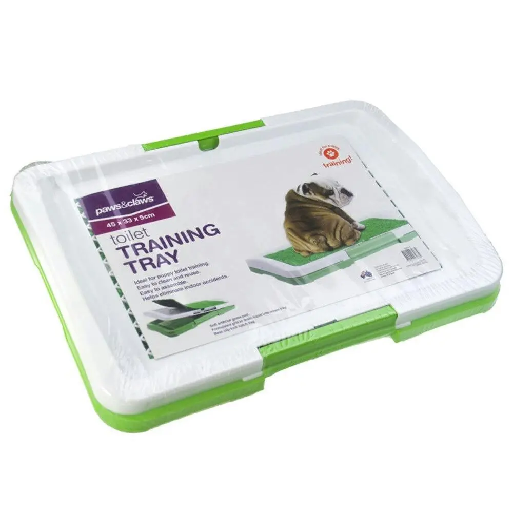 Paws & Claws 45cm Pet/Puppy Dog Toilet Training Tray Grass Pad/Pet Green/White - Pets