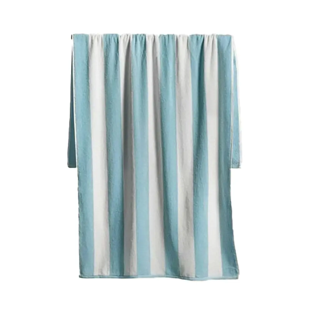 Canningvale Striped Cabana 160cm Cotton Terry Beach Summer Outdoor Towel Blue - Home & Garden