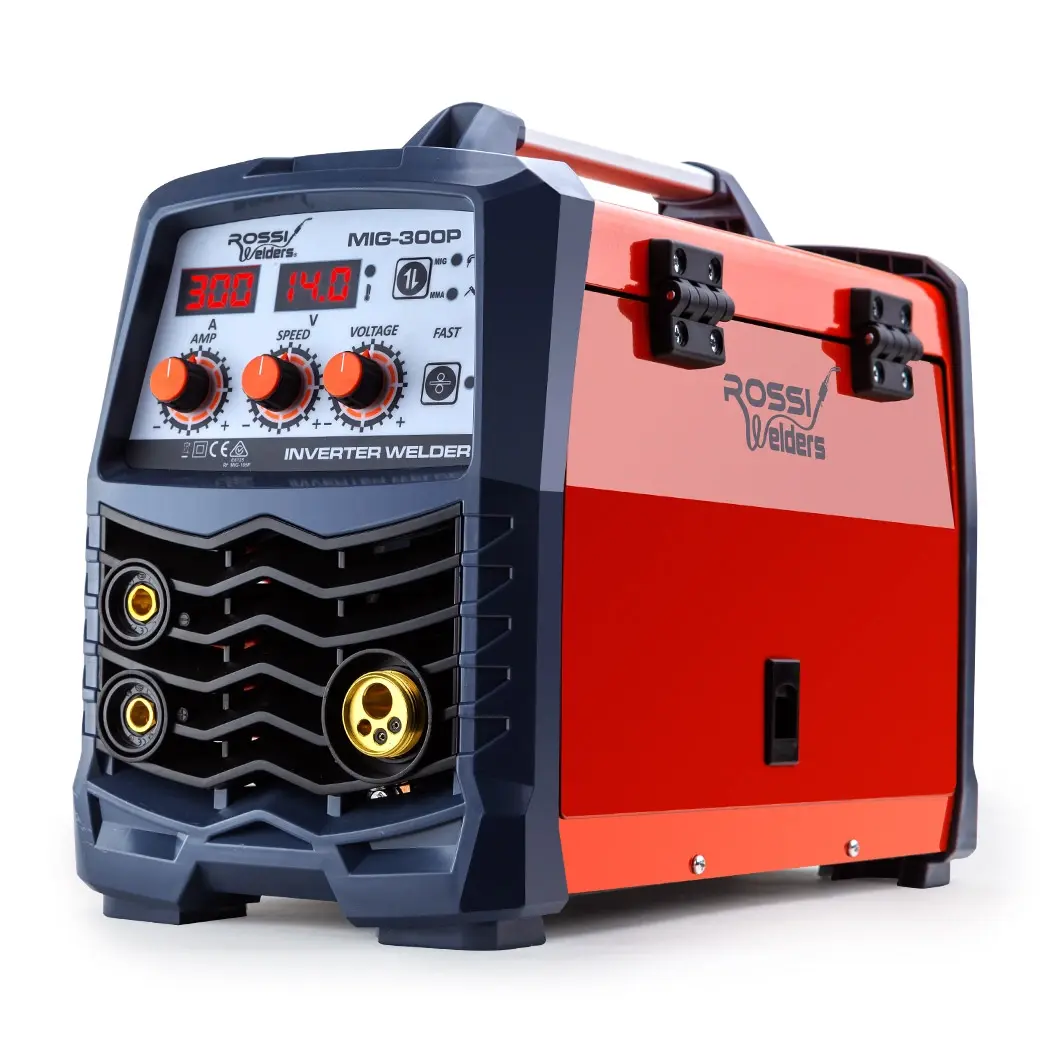 ROSSI 300 Amp MIG Stick Welder, Portable DC Gas Gasless Inverter Welding Machine, 15A Plug - Hardware