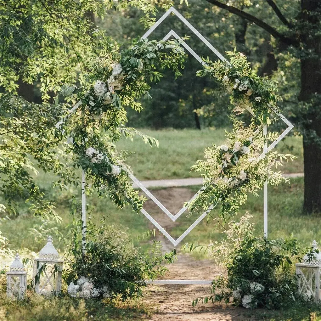 Fin 6.8Ft Metal Wedding Arch Backdrop Stand Diamond Balloon Flower Holder Party Deco - Religious & Ceremonial