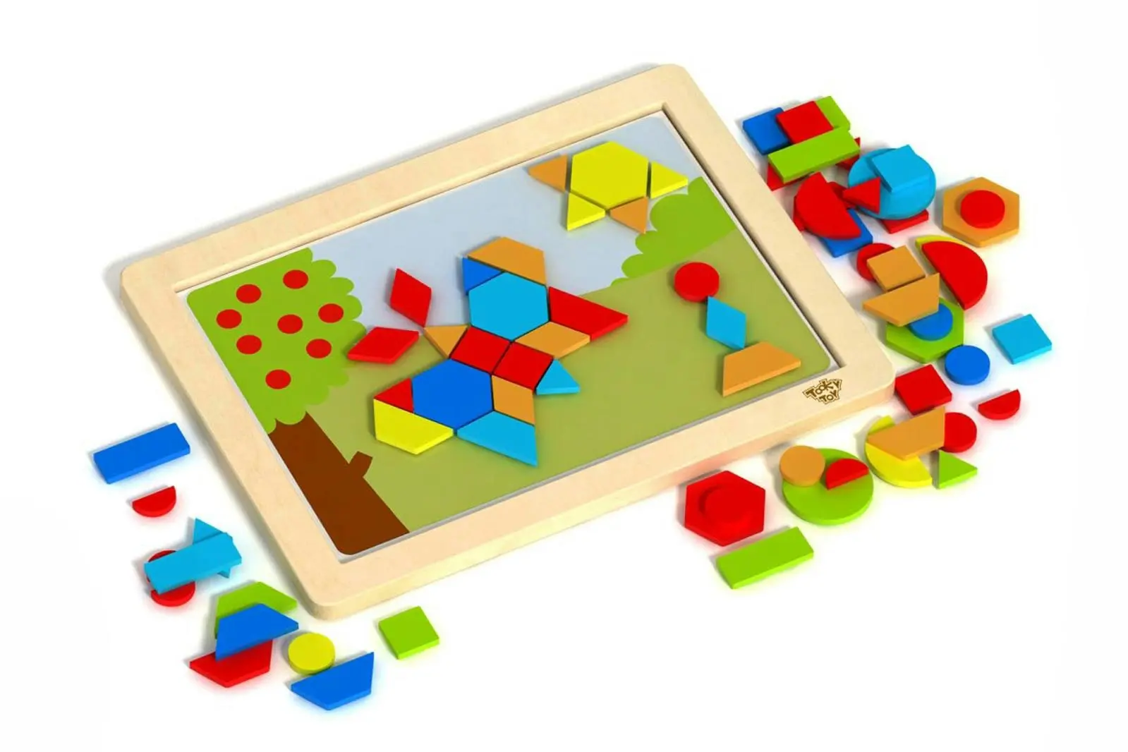 Tooky Toy Magnetic Creative Puzzle/Interactive Whiteboard Geometrical Shapes 3+ - Toys & Games