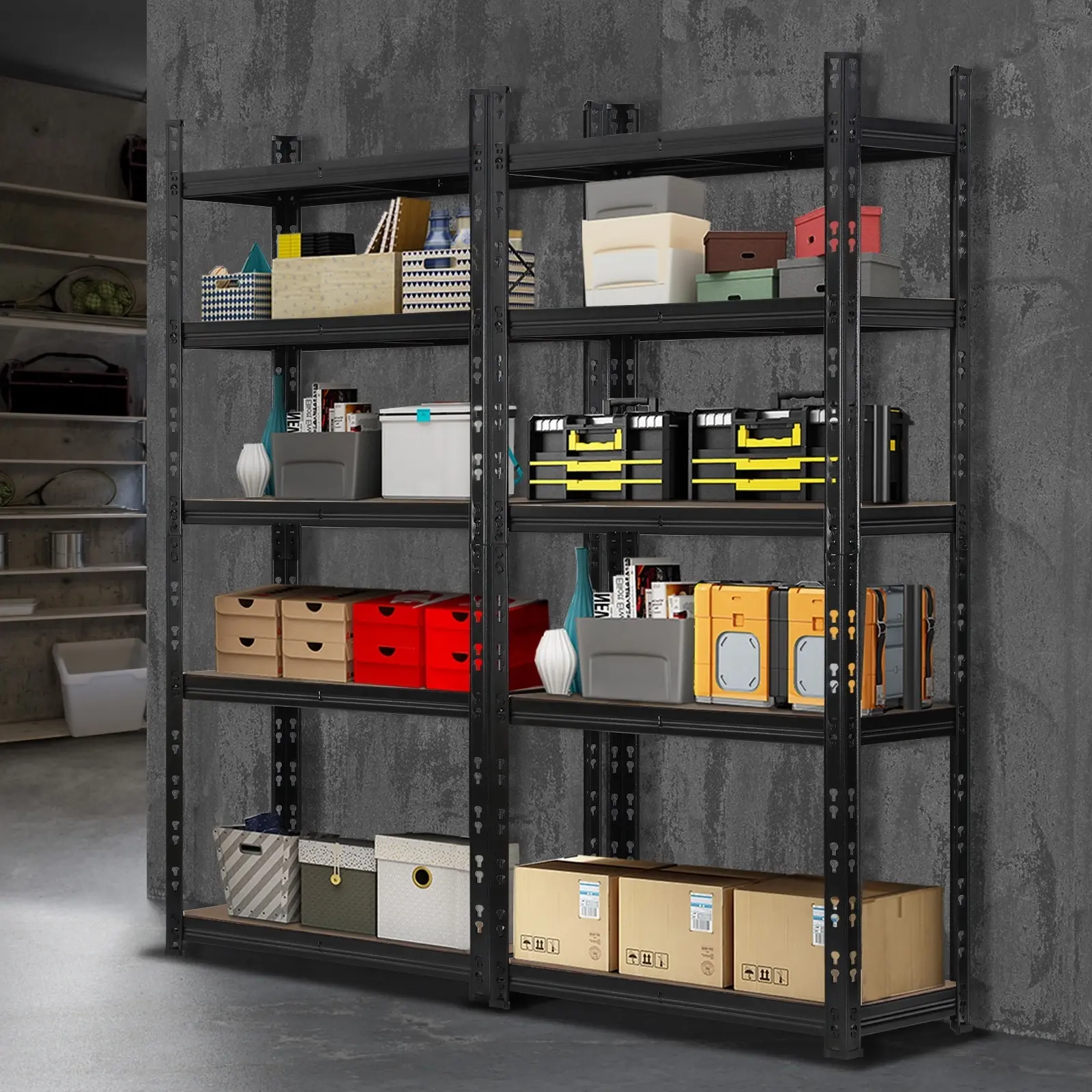 Sharptoo Garage Warehouse Shelving Shelves Storage Rack Steel Pallet Shelf1.5mx2 - Commercial