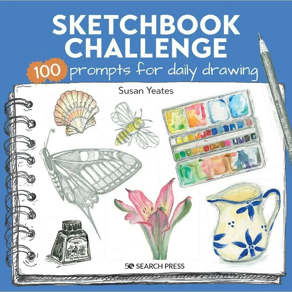 Search Press Sketchbook Challenge Paperback Learning Creative Book 160-Pages