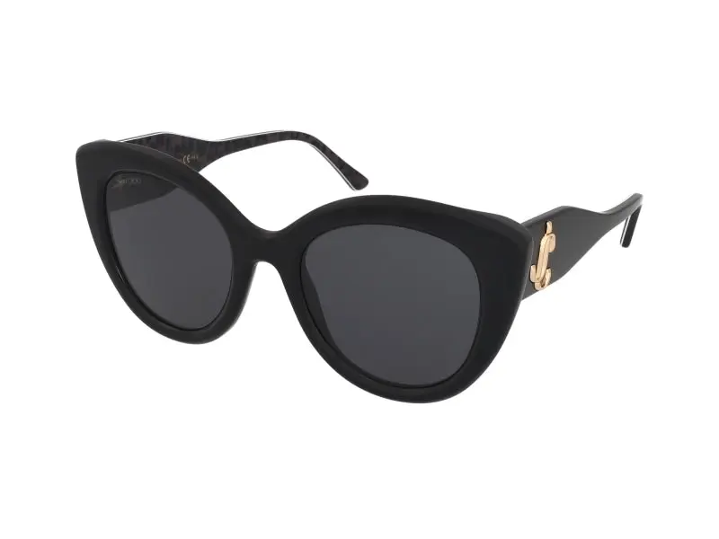 Jimmy Choo LEONE/S 1EI IR Cat-Eye Sunglasses – Black/Grey Frame with Grey Lenses