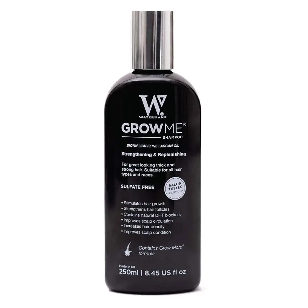 Watermans Grow Me Hair Growth Shampoo 250ml DHT Blocking Biotin Argan Anti Loss - Beauty