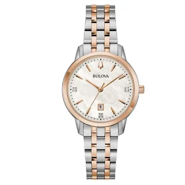Bulova Mother of Pearl Classic Stainless Steel Women’s Watch (98P213) - Jewellery