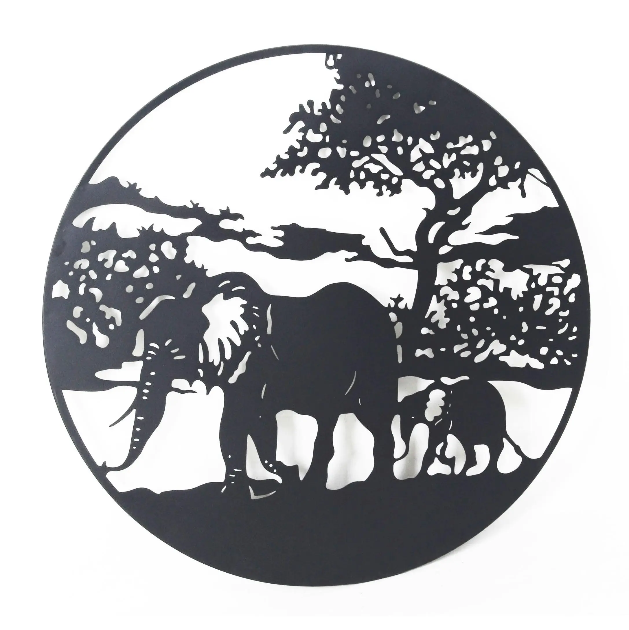 Black Elephant Metal Wall Decor - Home & Garden