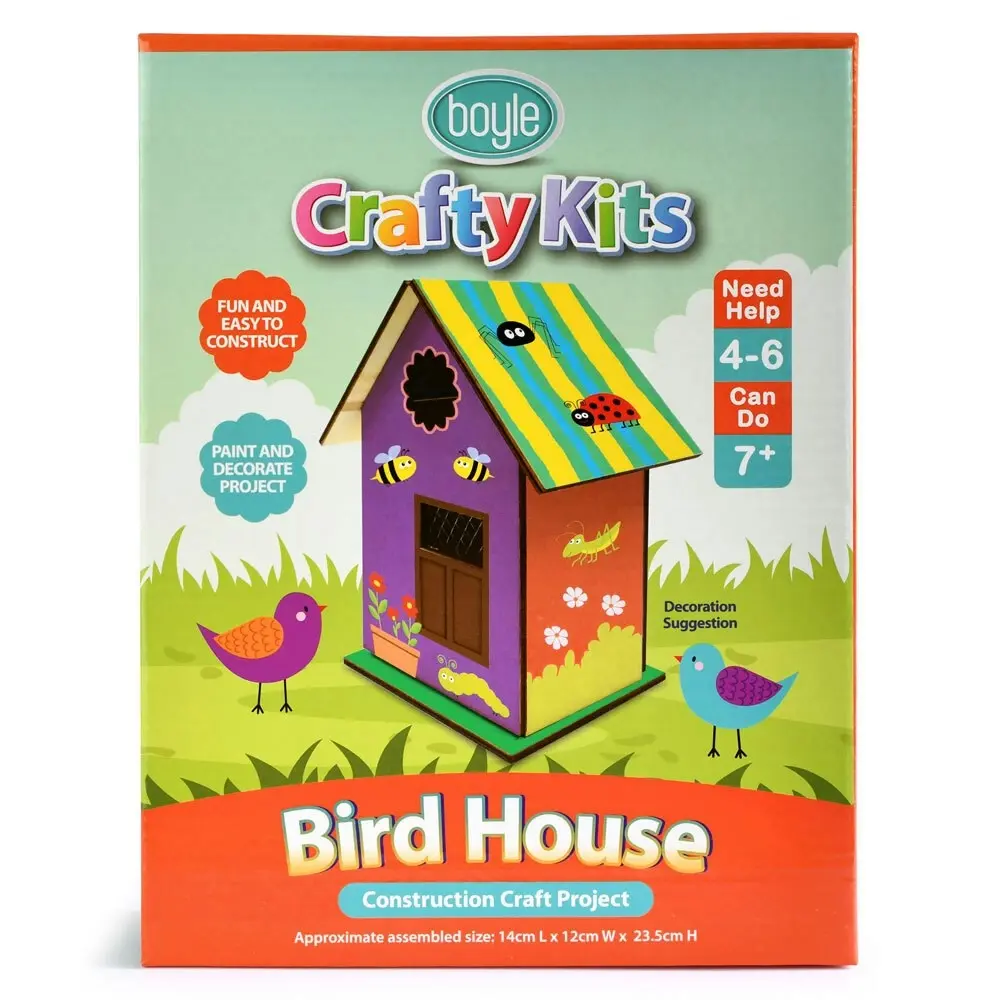 Boyle Crafty Kits 23.5cm Bird House Construction Project Kids Craft Toy 7y+ - Hobbies