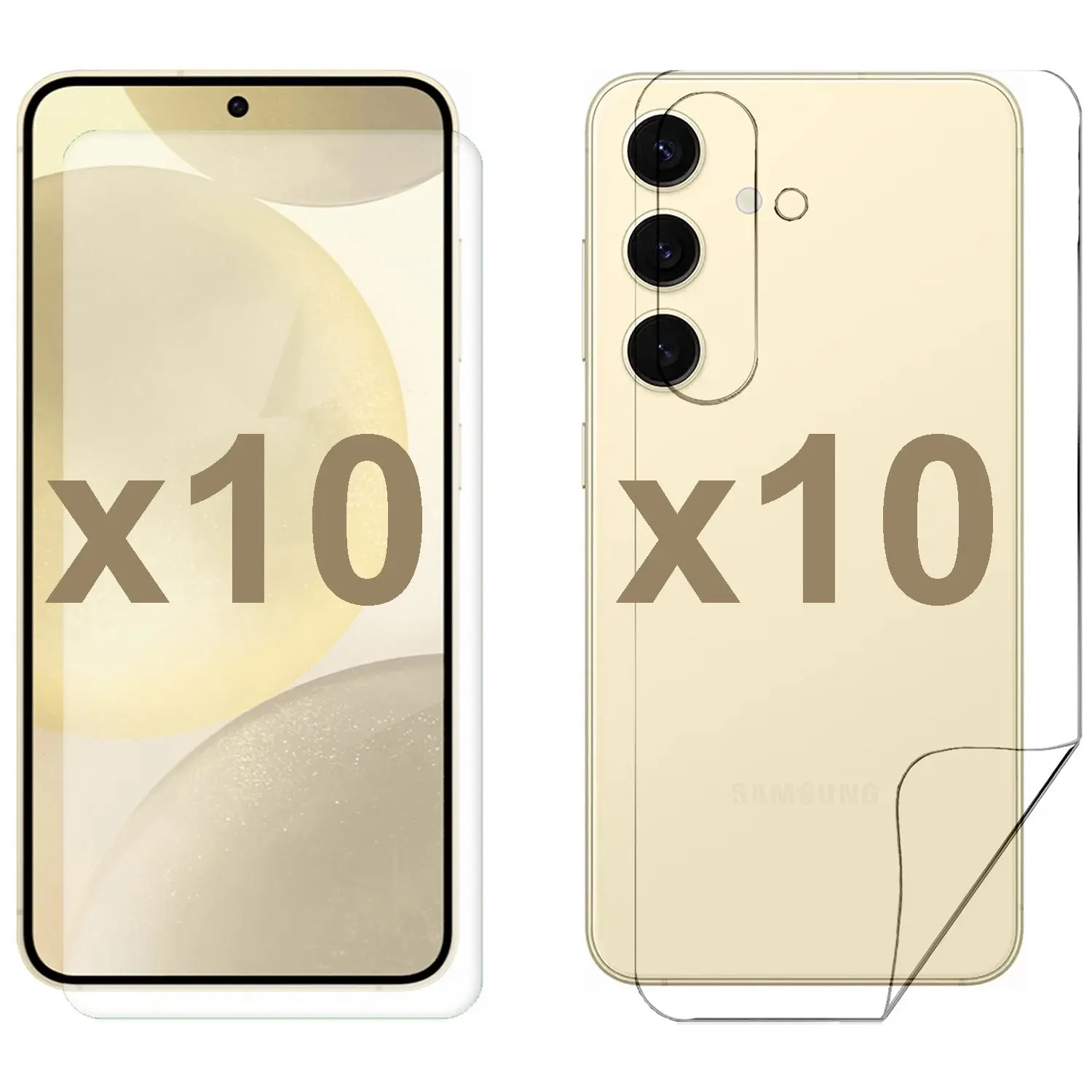 10 Set Tempered Glass Screen Protector for Samsung Galaxy S24 Front and Back Film Bulk - Electronics