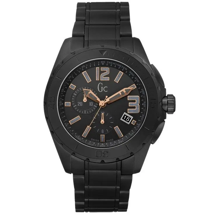 Guess Collection Ceramic Black Chronograph Men's Swiss Watch X76009G2S - Jewellery