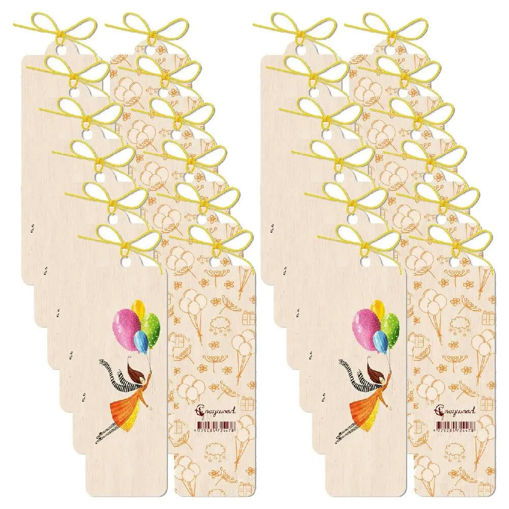 12x Cozywood Wooden Bookmark 4.5x14cm w/ Stationary Waxed Ribbon Toward Dreams - Office