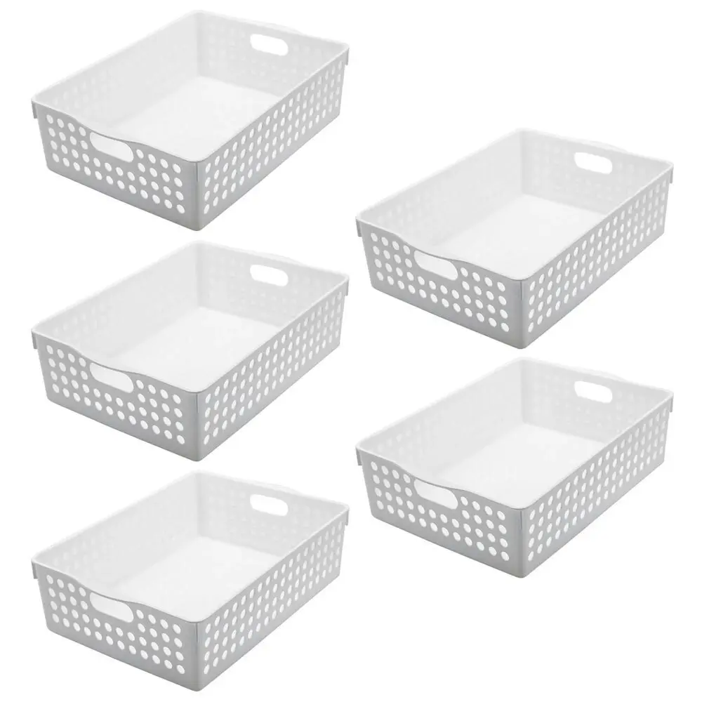 5x Boxsweden 30cm Mode Basket Home Storage/Holder Cleaning Room Organiser White - Home & Garden