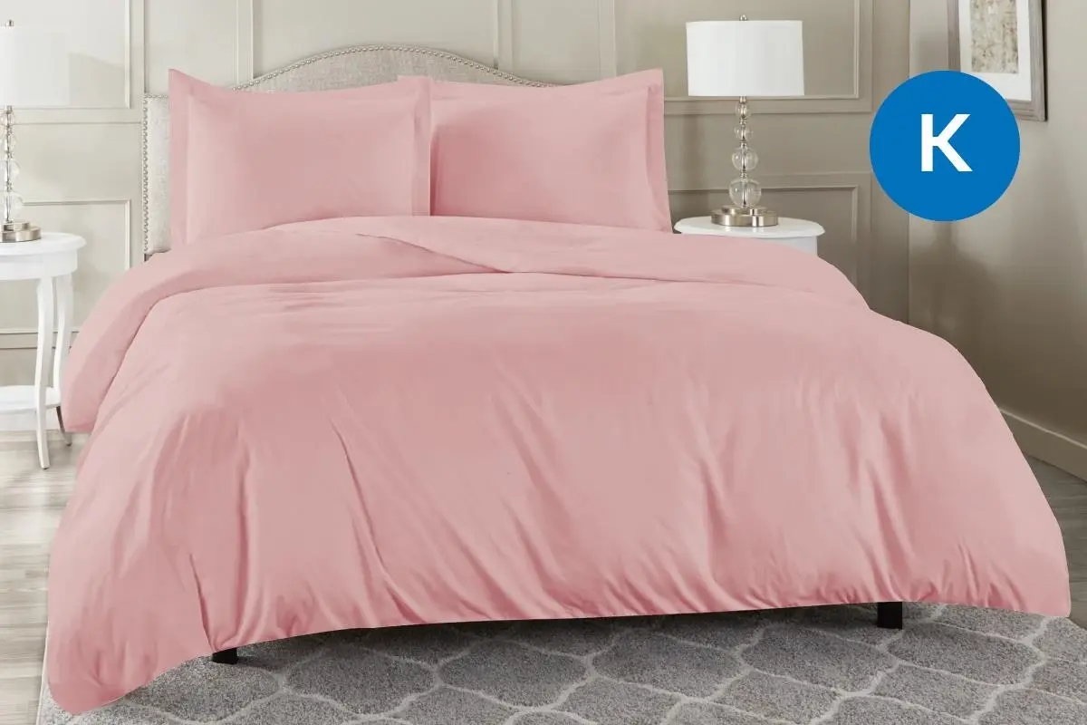 King Size Blush Color 1000TC 100% Cotton Quilt Doona Duvet Cover Pillowcase Set - Best Selling Linen & Towels - From $20