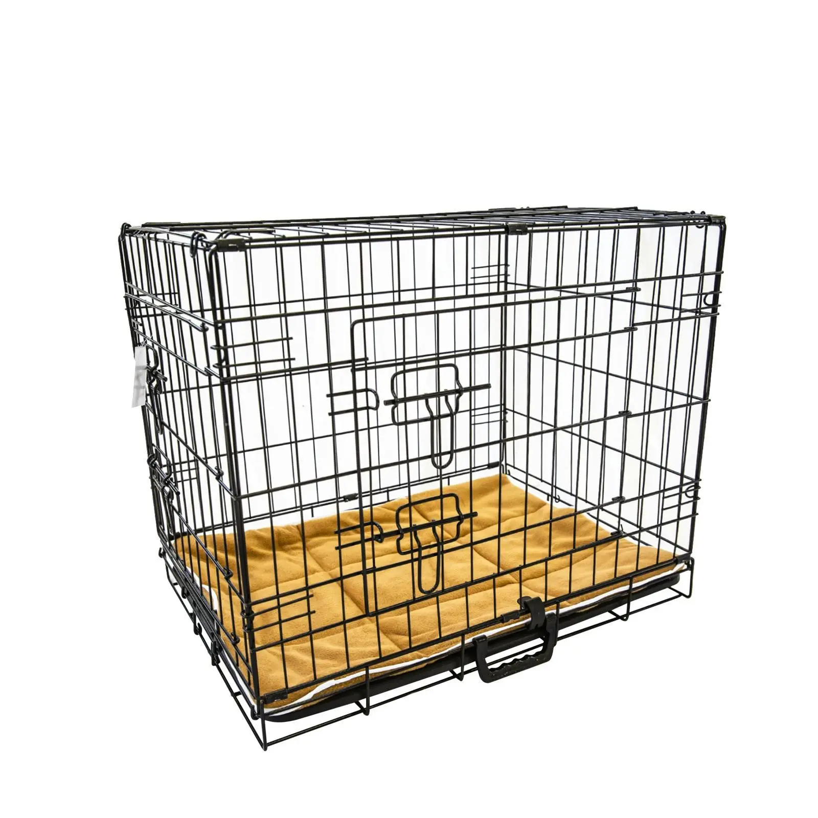 24in Foldable Wire Dog Cage with Tray + Cushion Mat - Pets