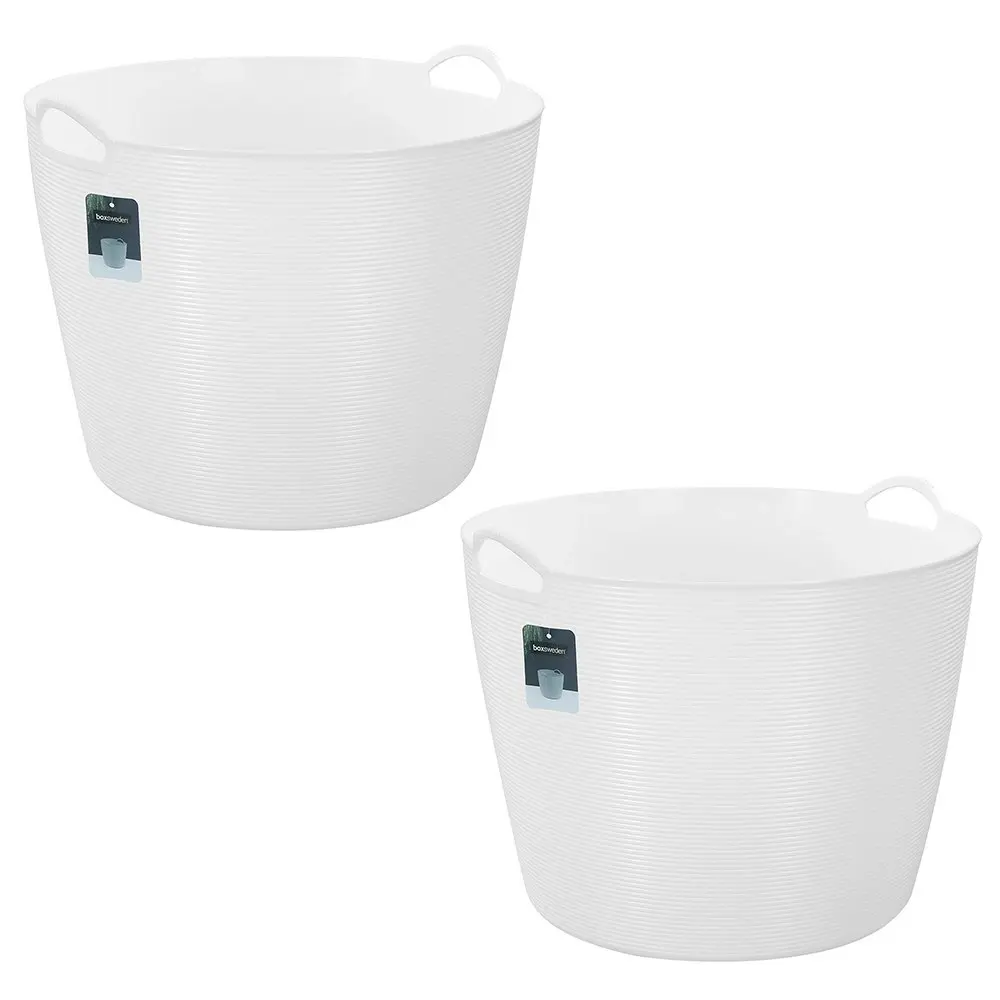2x Boxsweden Decor 42L Flexible Round Tub Storage Basket Home Organiser Asst - Home & Garden