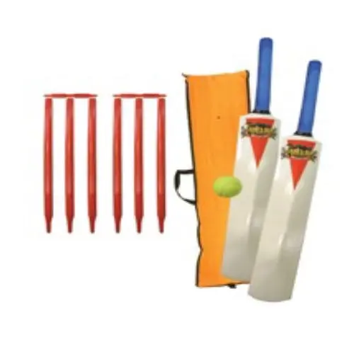 Land & Sea Park Family Cricket Set w/2x No.5 Adult Wood Bat/Ball/Wicket/Bail/Bag - Sports & Outdoor