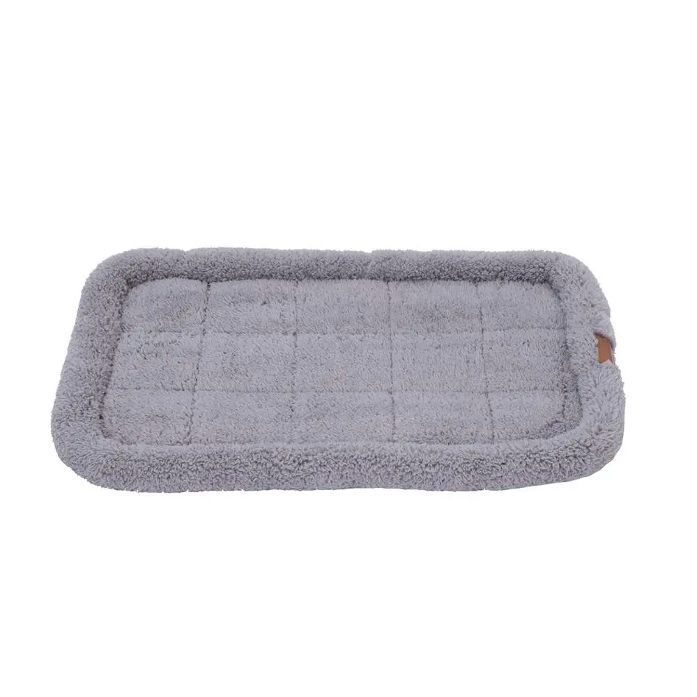 Paws & Claws Sherpa Crate/Carrier Cushion/Mattress Pet Dog 75x45cm Medium GRY - Pets