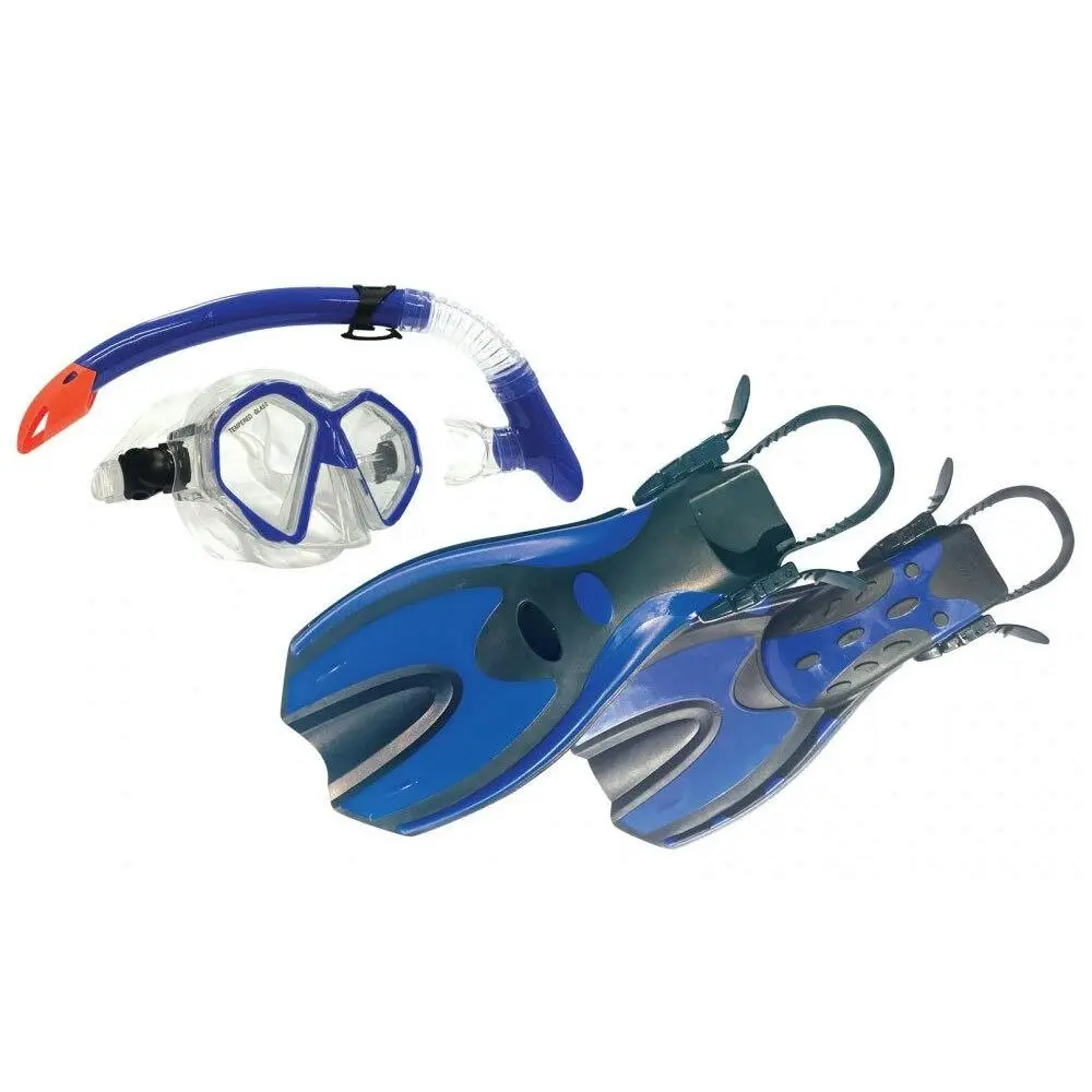 Land & Sea Sports Australia Snorkel Flipper/Glasses/Fins/Goggles S/M Adult BLU - Sports & Outdoor