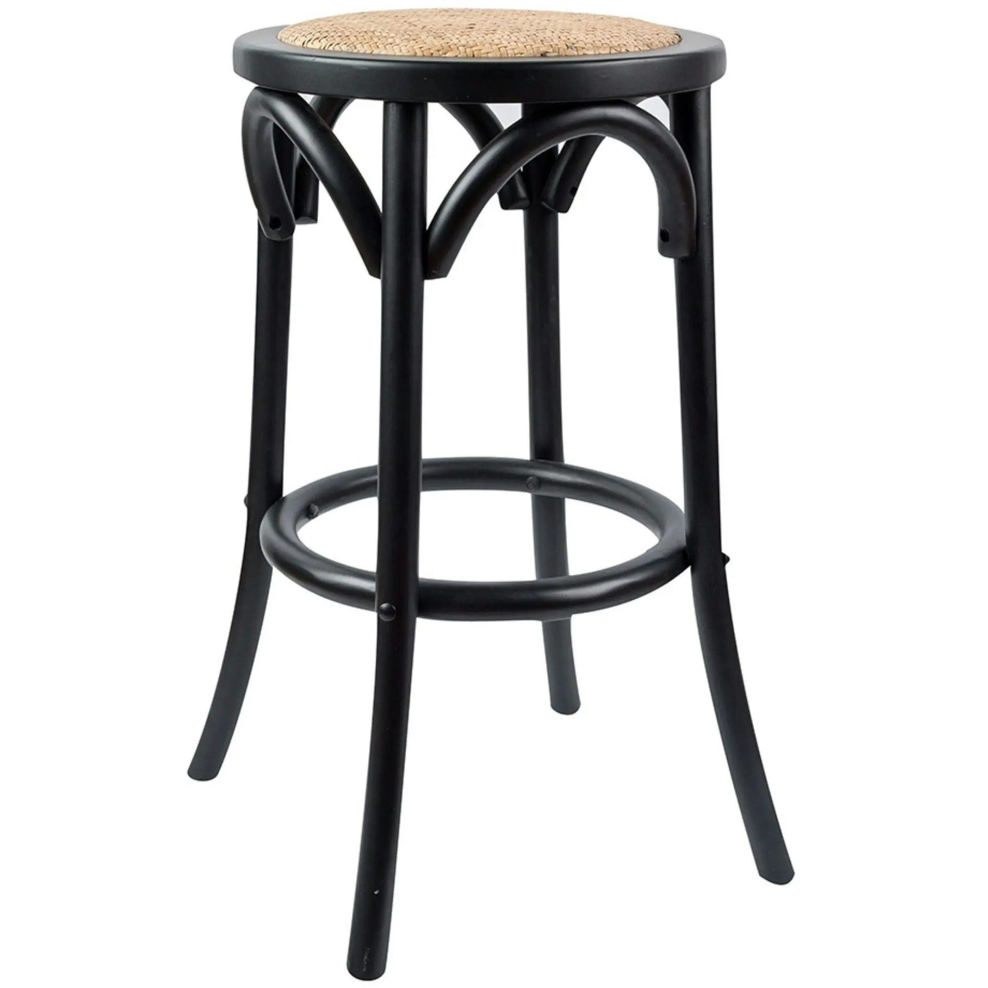 Aster Round Bar Stools Black - Furniture