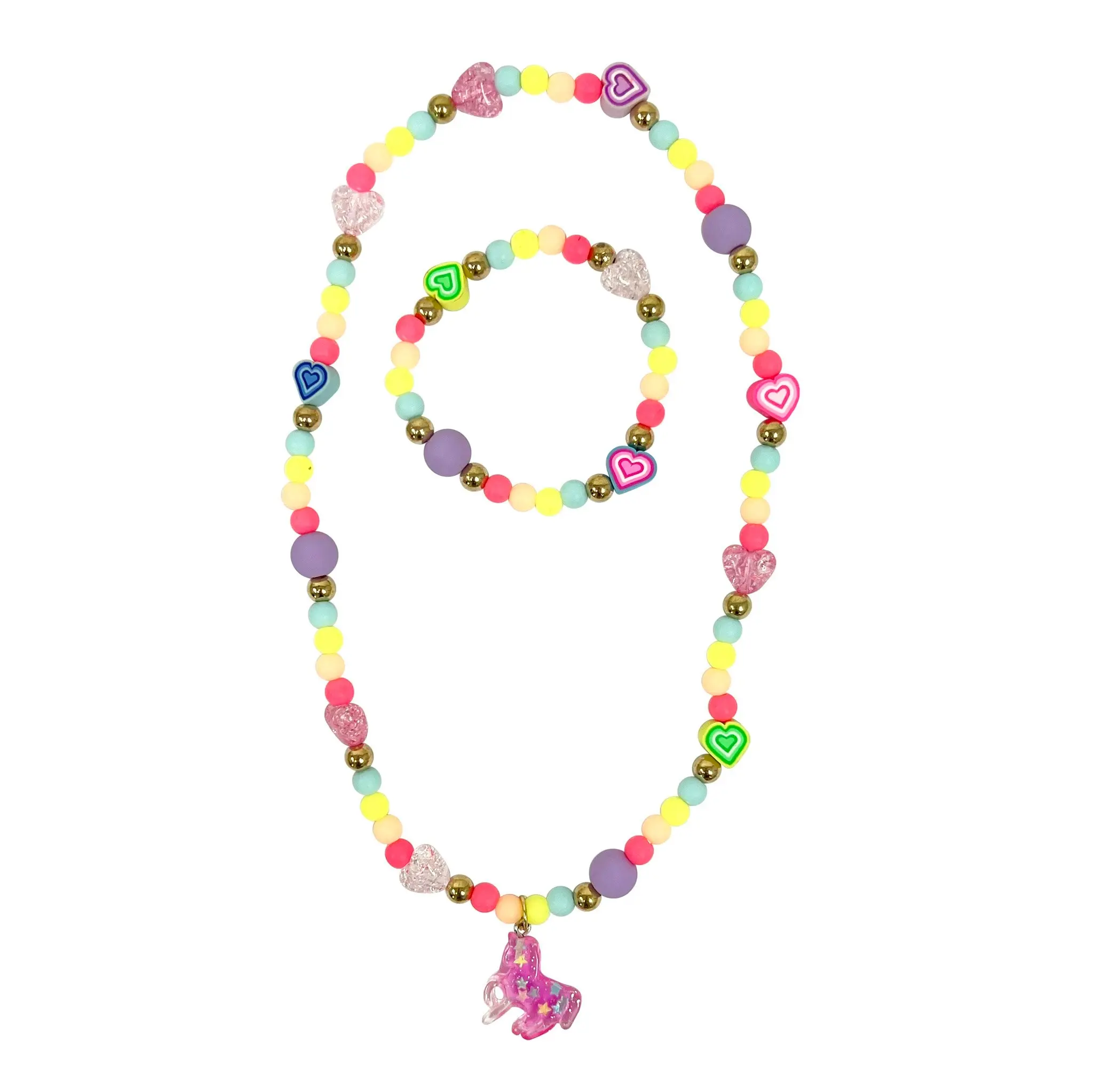 Unicorn Rainbow Necklace & Bracelet Set - Toys & Games