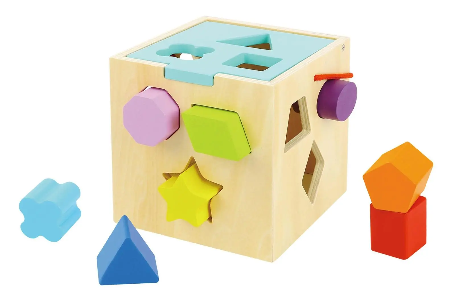 12pc Tooky Toy 12m+ Baby Shape Sorter Wooden Blocks Education/Learning Toy 12m+ - Toys & Games