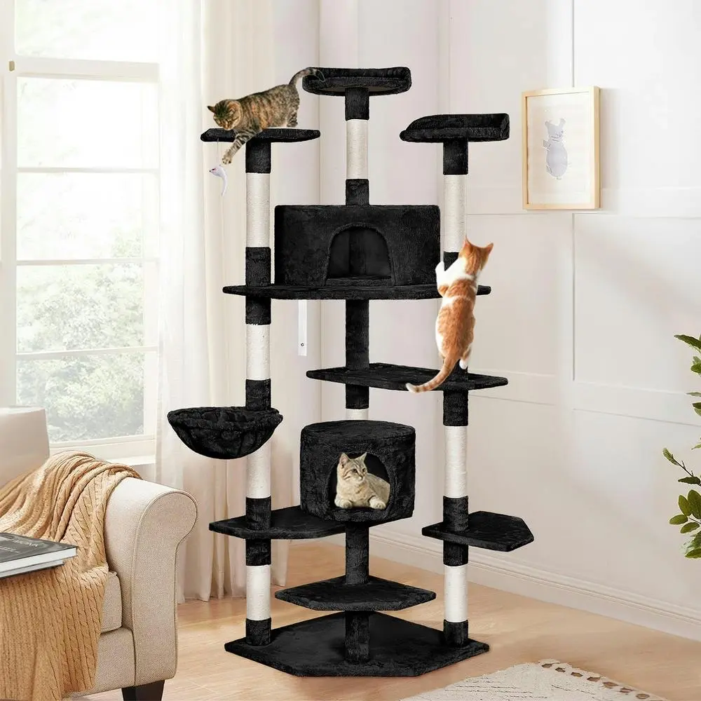 BEASTIE Cat Tree Scratching Post Scratcher Tower Condo House Furniture Wood 203 - Pets
