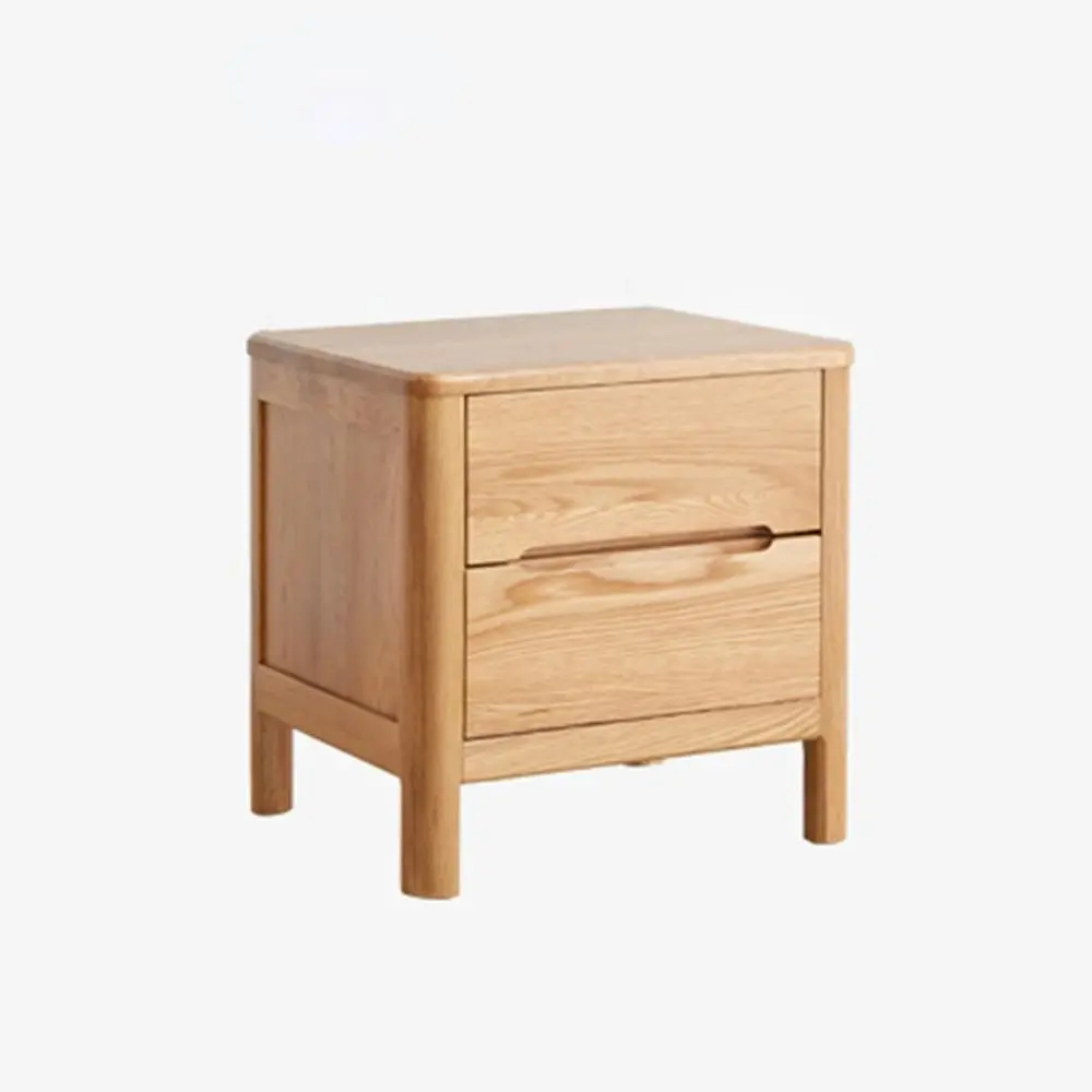 MIUZ Bedside Table Bed Side Tables Drawers Side Tables Solid Timber American Oak Wood Nightstand - Furniture