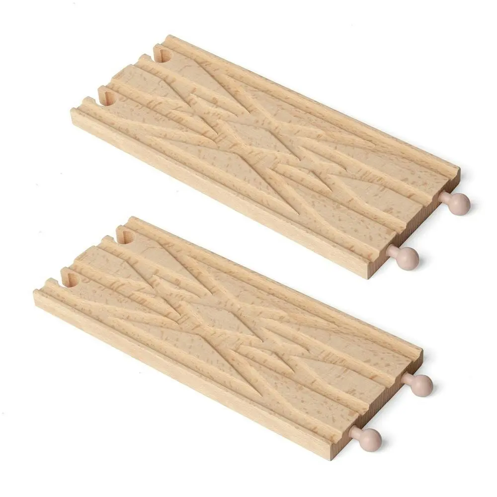 2x Bigjigs Rail 21.5cm Diamond Crossover Track Accessory Kids Wooden Toy 3y+ - Hobbies