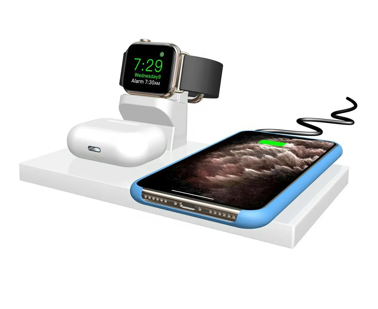 3 in 1 modular Wireless Charger Station for iPhone, Airpods, Apple Watch - Electronics
