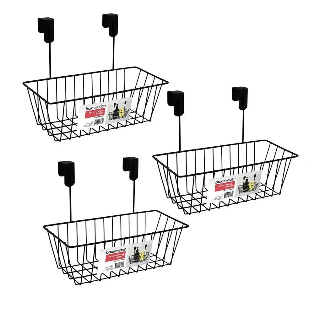 3x Boxsweden 28cm Wire Door Hanging Basket/Storage/Organiser/Rack/Caddy Assrted - Home & Garden