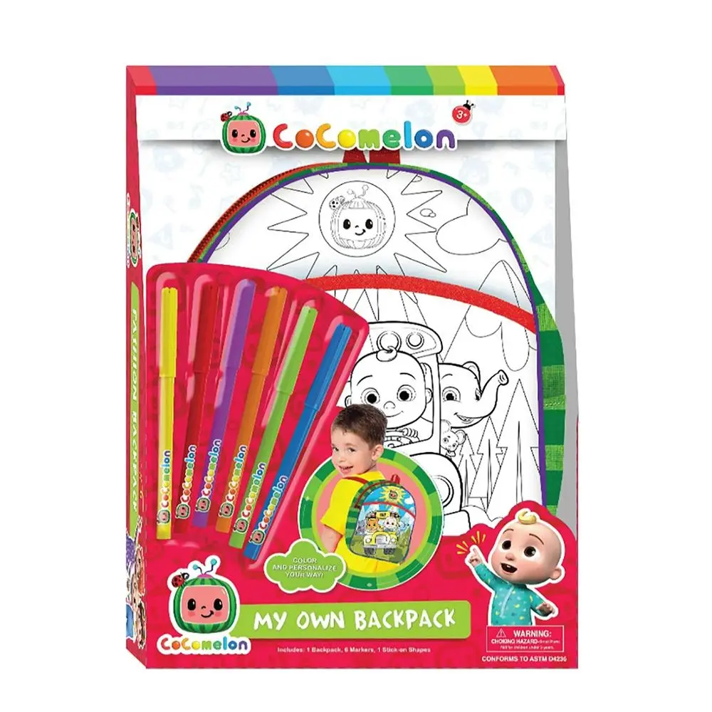 Creative Kids Cocomelon Backpack/Markers/Stick Shapes Set Children/Toddler 3+ - Fashion