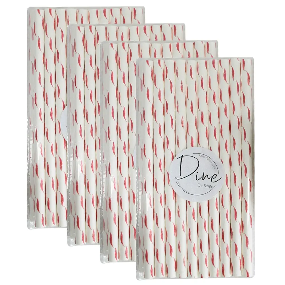 60pc Disposable 20cm Paper Drink Straw Birthday/Party Drinkware Natives Floral - Hobbies