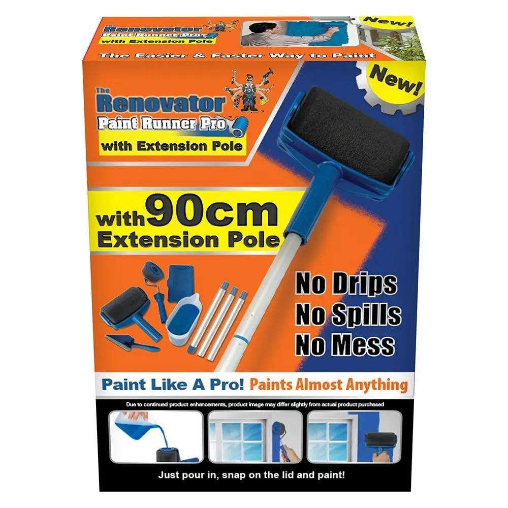 The Renovator Paint Runner Pro Direct Feed Paint Roller w/ Extension Pole - Hardware