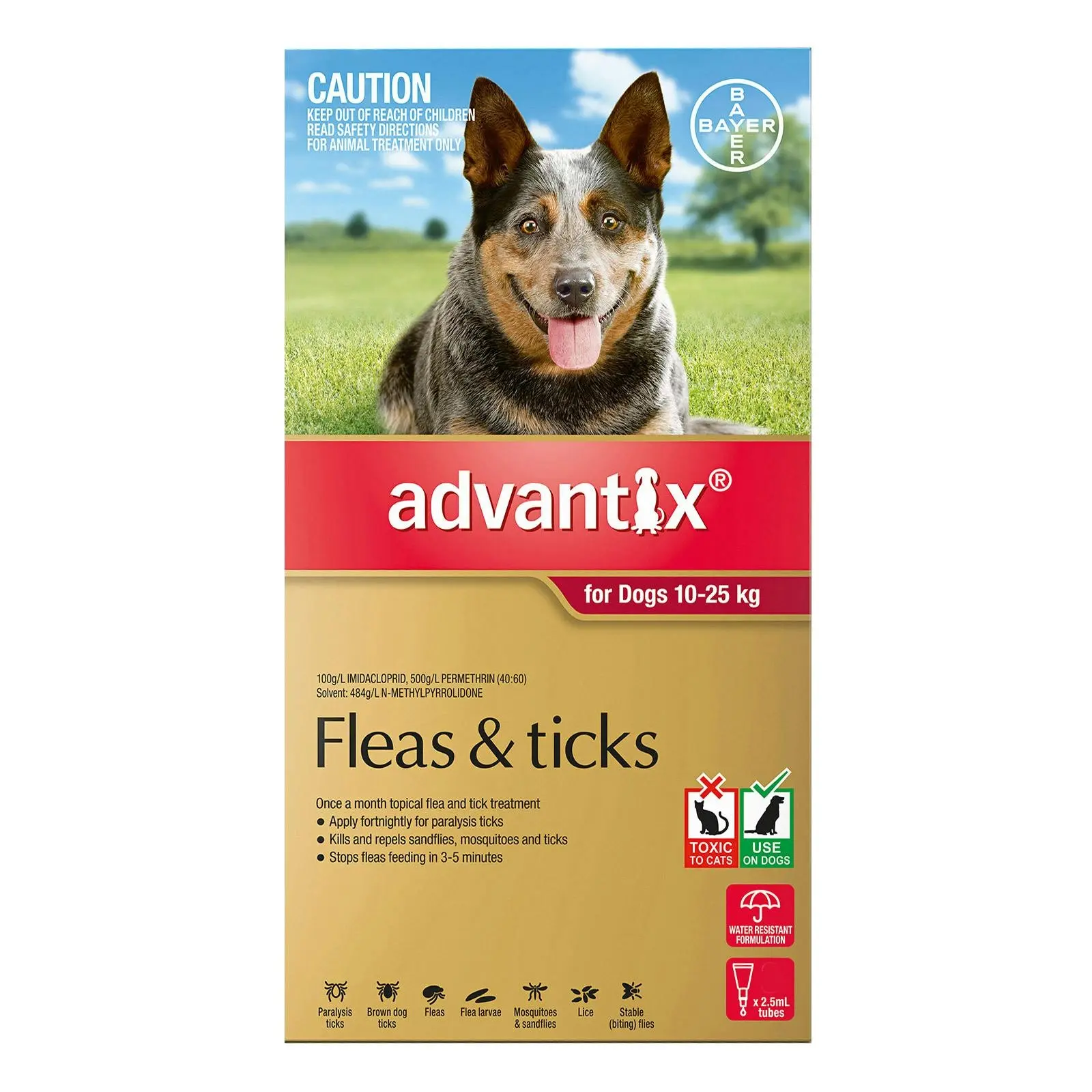 Advantix For Large Dogs 10 To 25Kg (Red) 3 Pack - Save up to 70% Off Pet Supplies