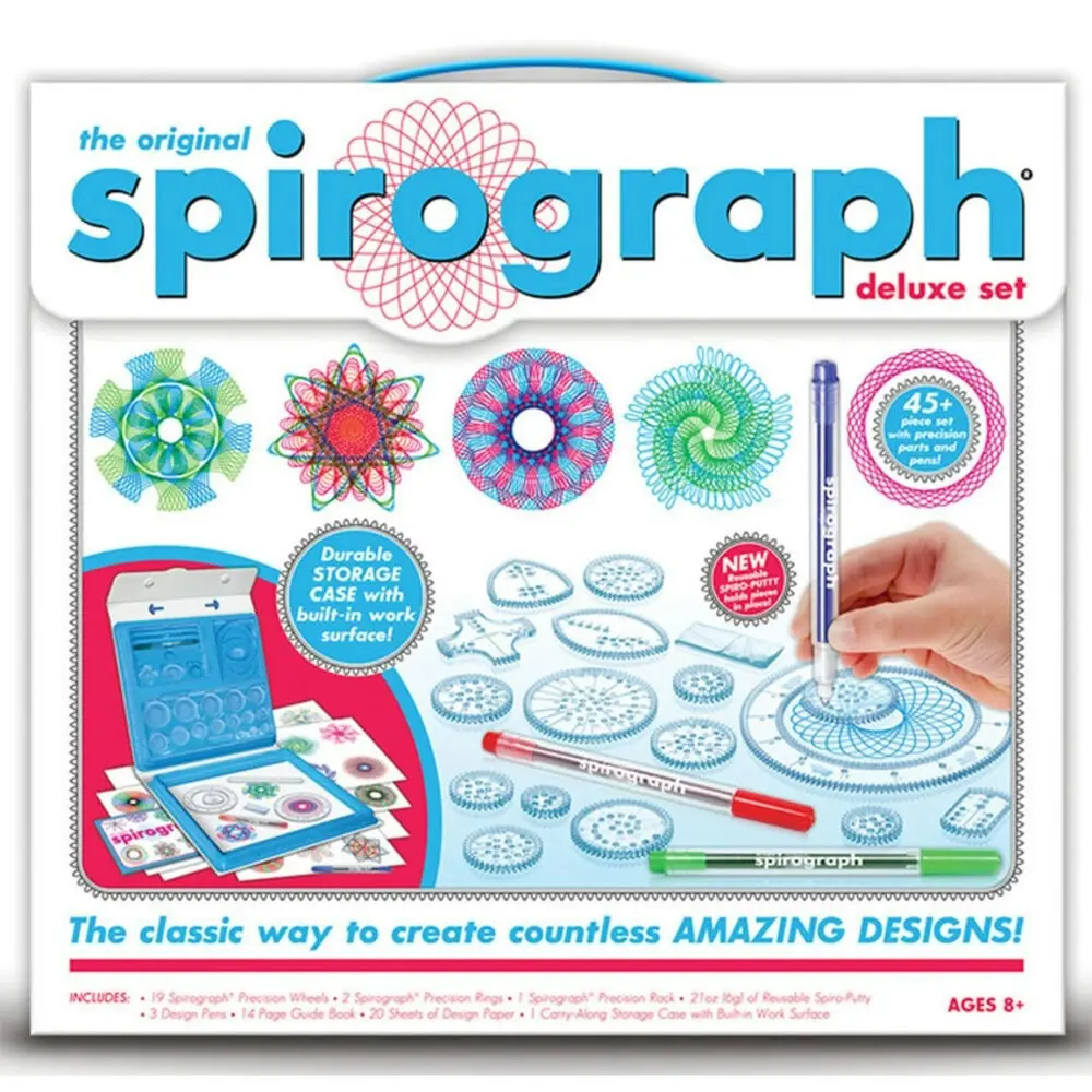 Original Spirograph 48 Piece Deluxe Set Tin Draw Drawing Kids Art Design Craft - Hobbies